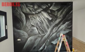 Graffiti Grises Rocas Habitacion 300x100000